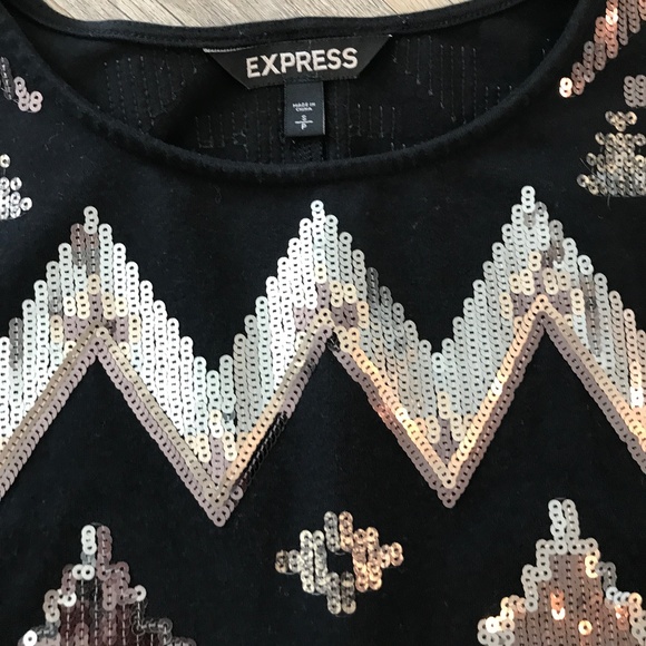 Express Black Sequin Mini Dress | Bodycon | Size S/P | Excellent Condition - Picture 7 of 12
